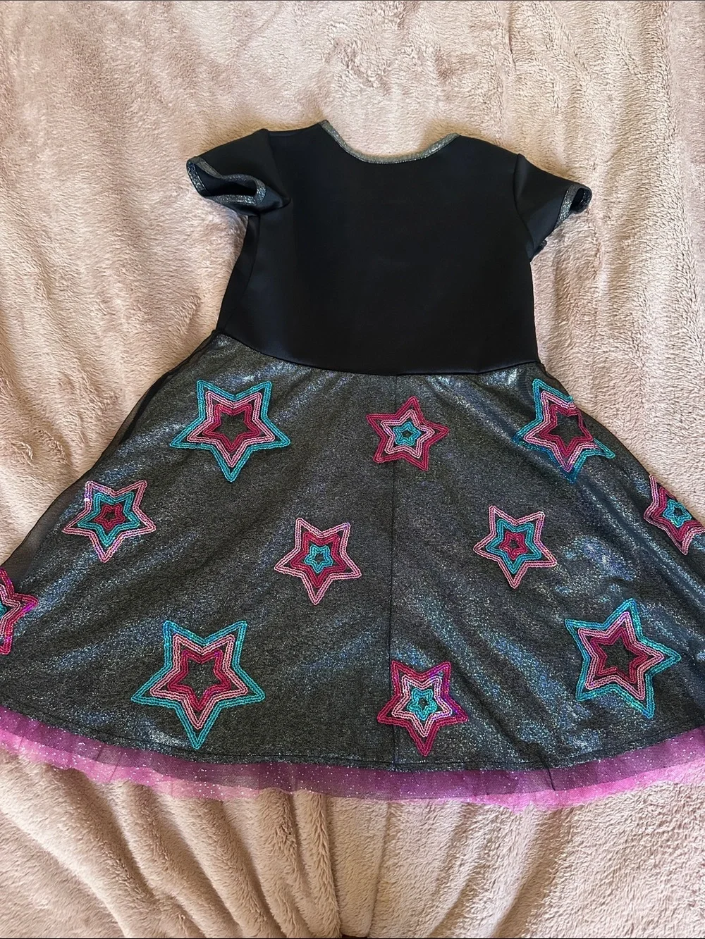 L.O.L. Surprise! Black Dress with Pink & Teal Star Accents size S6/6X